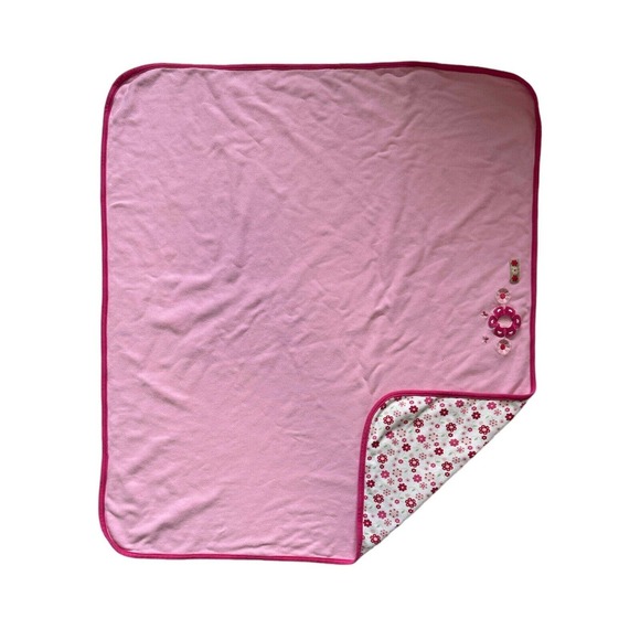 Snugtime Australia Pink Floral Flowers Cotton InfantBaby Kids Lovey Blanket - Picture 1 of 8